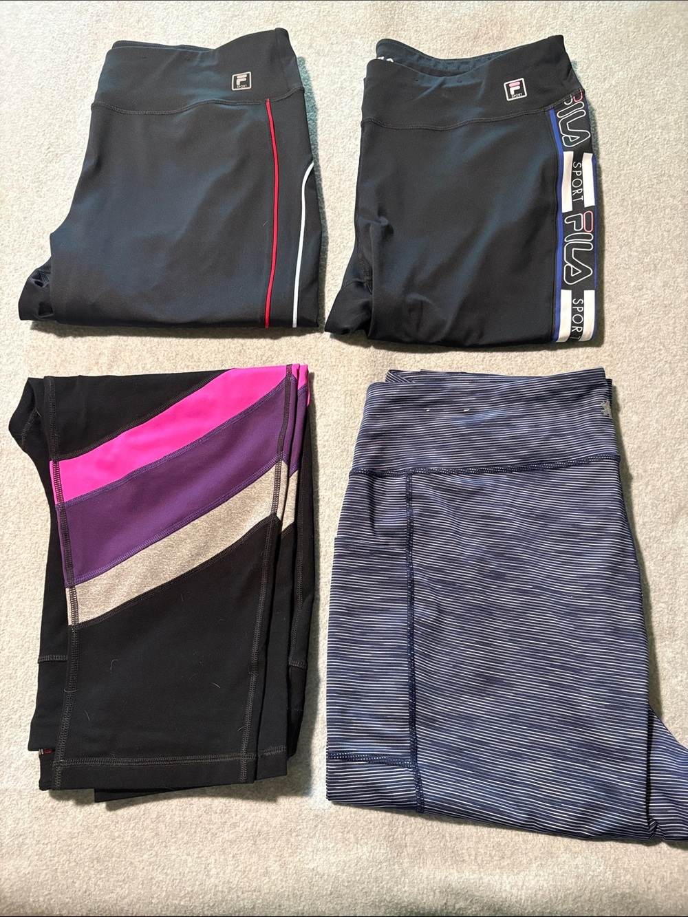 Lot 4 Pair of Knee Length Capri Leggings Size 2X Fila & Tek Gear